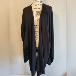 Lululemon Free To Coast Wrap Shawl Black Cotton Blend Open Back One Size